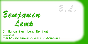 benjamin lemp business card
