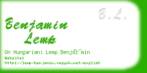benjamin lemp business card